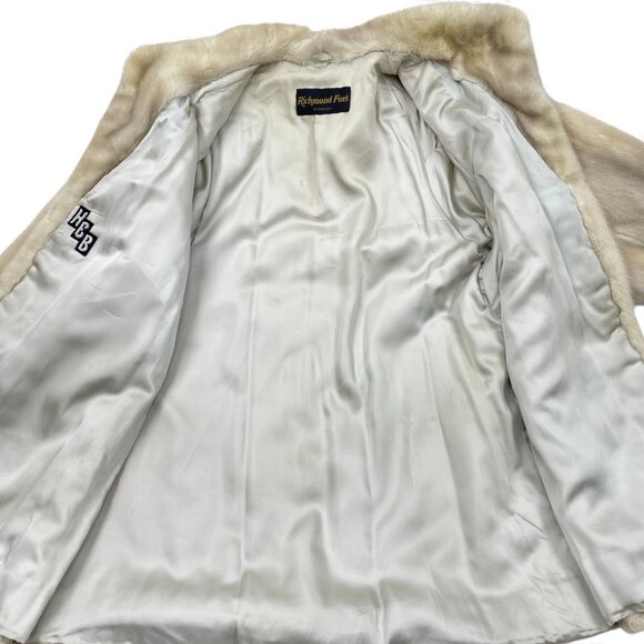 Vintage Mink Fur Coat Off White ivory Women's Large - Picture 12 of 12